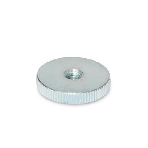 Ganter 467-M10-ZB Flache Rändelmuttern, Stahl, verzinkt, DIN 467 - DIN 467 Flache Raendelmuttern - Stahl - verzinkt-Abbildung