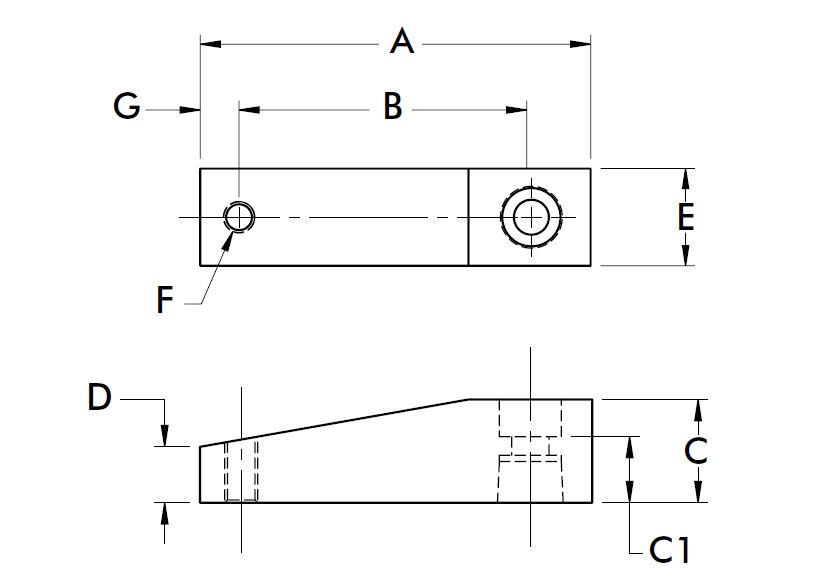 DESTACO 801528 Standard Spannarm passend 8015/8016, A= 44,2mm - DESTACO 8000 - 8200 - 8400 Serie Standard Spannarm - TZ