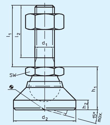 Halder 22590.0410 Gelenkteller M 6 x 60, Teller und Kugelelement mit Bolzen aus Stahl - EH 22590 Gelenkteller