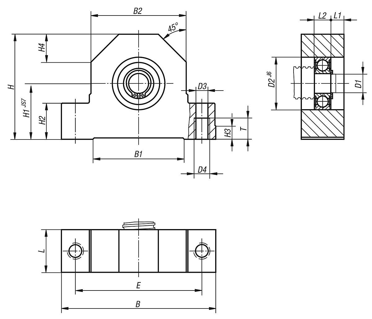 Norelem 24074-020 LOSLAGEREINHEIT, - NLM 24074 Loslagereinheiten - Massblatt