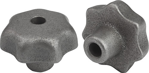 Norelem 06200-206 STERNGRIFF GG, FORM B, D1=32, D4=6 - Norelem 06200-B Sterngriffe DIN 6336 aus Grauguss - Form B