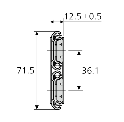 Accuride DZ6026-0040 Teleskopschienen 75% Teilauszug, Auszug in beide Richtungen, 12,5x71,5, SL 400, TR 283,9, 90kg - Accuride 6026 Teleskopschienen - Teilauszug - Profil