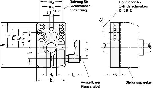 Ganter 9053.6-48-B12 Klemmplatten für Stellungsanzeiger GN 9053 / GN 9153 - GN 9053-6 Klemmplatten fuer Stellungsanzeiger GN 9053 - GN 9153-Skizze