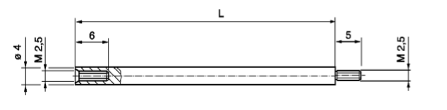 Leschhorn 80100.113100130 Tastverlängerung, Drm 4, Länge 30 mm - LE80110 Tastenverlaengerung -TZ