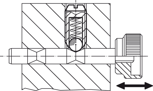 Halder 22050.0412 Federndes Druckstück mit Kugel und Schlitz M 12, rostfreier Stahl, Standard-Federkraft - Federnde Druckstuecke Federndes Druckstueck mit Kugel und Schlitz - M 4 - Automatenstahl