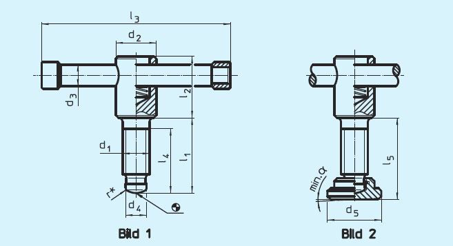 Halder 24500.0008 Knebelschraube DIN 6306 mit losem Knebel M 8 x 40, ohne Druckstück, Form D - EH 24500 Knebelschrauben DIN 6306 mit losem Knebel