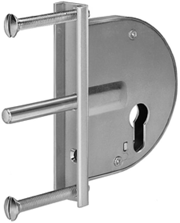 AMF 104K Gittertor-Riegelschloss mit U-Stulp, Kastenbreite: 85 mm, Schließung: RZ, Dorn: 50 mm - LE 104 Gittertor-Riegelschloss mit U-Stulp -Abbildung