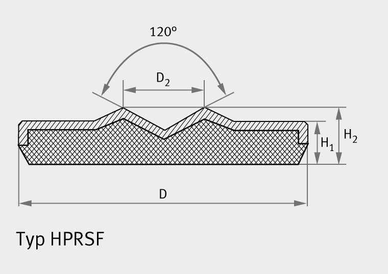 EFFBE HPRSF-100 Maschinenfüße Levelmount®, Typ HPRSF, D100, Belastung 20,0kN, ohne Gewindespindel, NBR mit hoher Elastizität, Metallteile: Stahl, verchromt - EFFBE HPRSF - Maschinenfuesse Levelmount - ohne Gewindespindel - Skizze