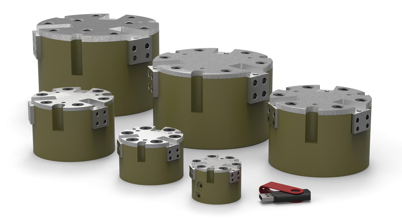 Destaco RPC 315 selbstzentrierende Parallelgreifer für Drehanwendungen und Schwere Teile, Hub 350 mm, Genauigkeit ±0,05 mm, Wiederholgenauigkeit ±0,03 mm, Greifkraft 445 N, 3 Spannbacken - RPC - 315 - 368 selbstzentrierende Parallelgreifer fuer Drehanwendungen und Schwere Teile