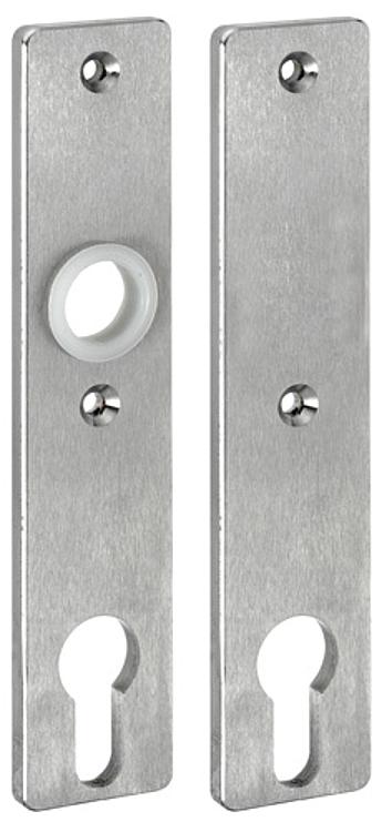 AMF 427ZA Zylinder-Kurzschild, blind, Abmessung: 32 x 156 x 6 mm, Bohrung für Drückerbetätigung: - - LE 427Z Zylinder-Kurzschild - blind-Abbildung