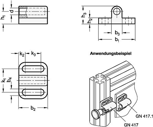 Ganter 417.1-10-NI-GS Edelstahl Raststücke für Rastbolzen GN 417 - GN 417-1 Edelstahl Raststuecke fuer Rastbolzen GN 417-Skizze