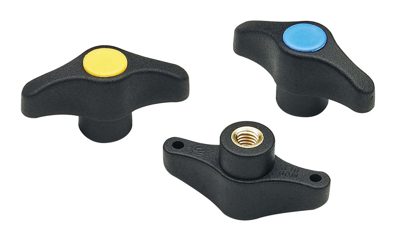 Leschhorn L803 Flügelmuttern  A 44; d 14; Gewinde d1 M05; Kunststoff PA, schwarz, - LE 803 Fluegelmuttern-EcoLine-Abbildung