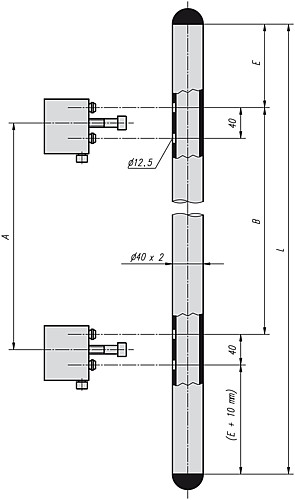Kipp K0225.1000101 ROHRGRIFF, A=700, L=1000, - KIPP K0225 Rohrgriffe