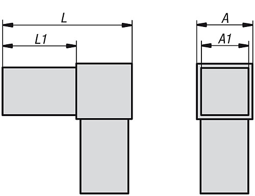 Kipp K0616.1201512 STECKVERBINDER, RECHTER WINKEL - KIPP K0616 Steckverbinder rechter Winkel