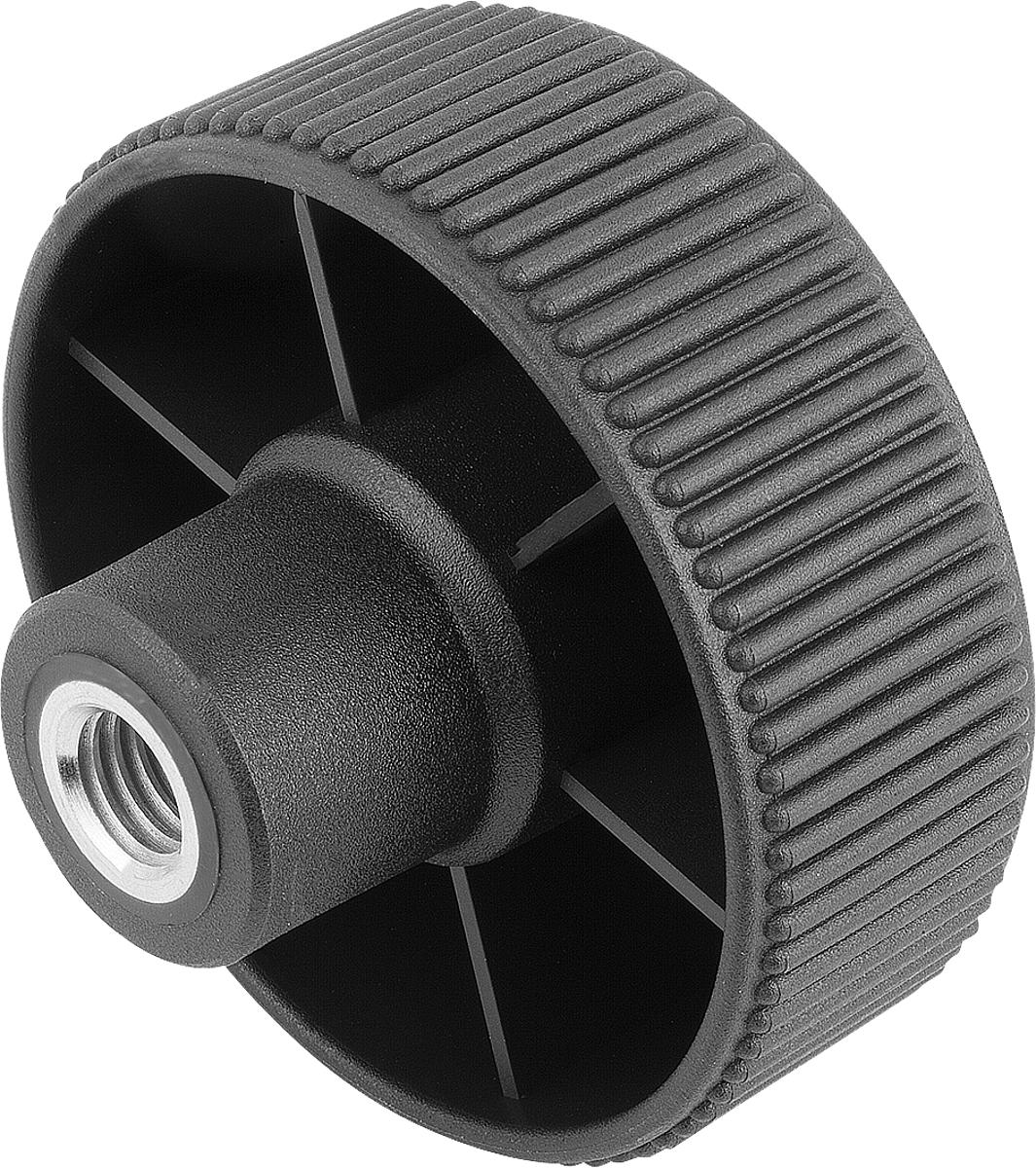 Kipp K0260.2310 NOVO.GRIP RÄNDELRAD  GR.3  FORM K, D=63  M10, DECKEL SCHWARZGRAU - K0260-2310 NOVO GRIP RAENDELRAD GR 3 FORM K - D 63 M10 - DECKEL SCHWARZGRAU