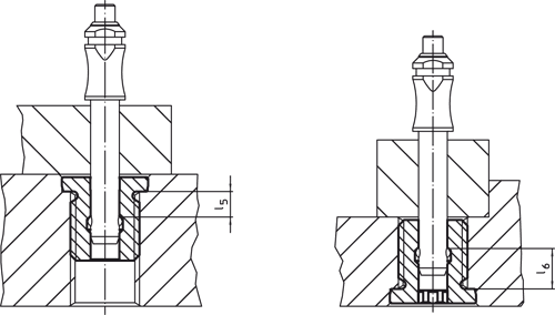 Halder 22400.0910 Aufnahmebuchse für Kugelsperrbolzen und SteckBolzen  Ø 10 x M 24 mit Innensechskant - Aufnahmebuchsen Aufnahmebuchse fuer Kugelsperrbolzen und Steckbolzen
