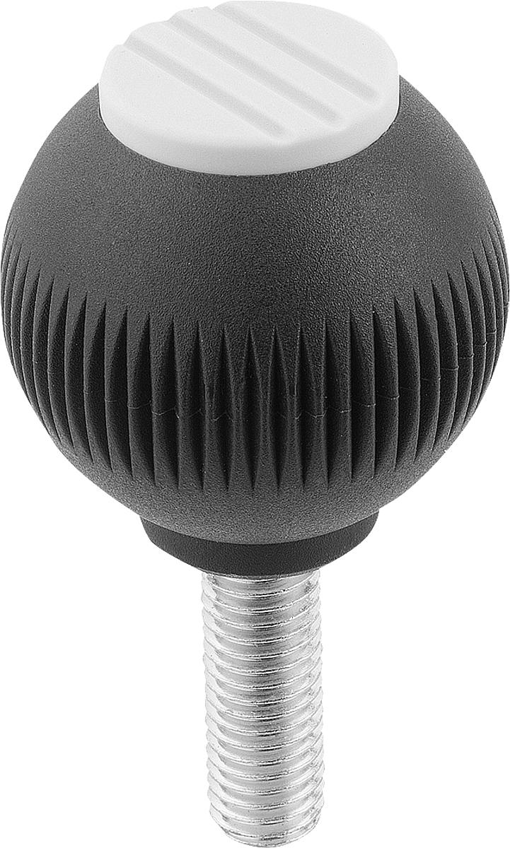 Kipp K0253.4125X30 NOVO.GRIP GRIFFKUGEL GR.4, D=50, M12X30, DECKEL LICHTGRAU - K0253-4125X30 NOVO GRIP GRIFFKUGEL GR 4 - D 50 - M12X30 - DECKEL LICHTGRAU