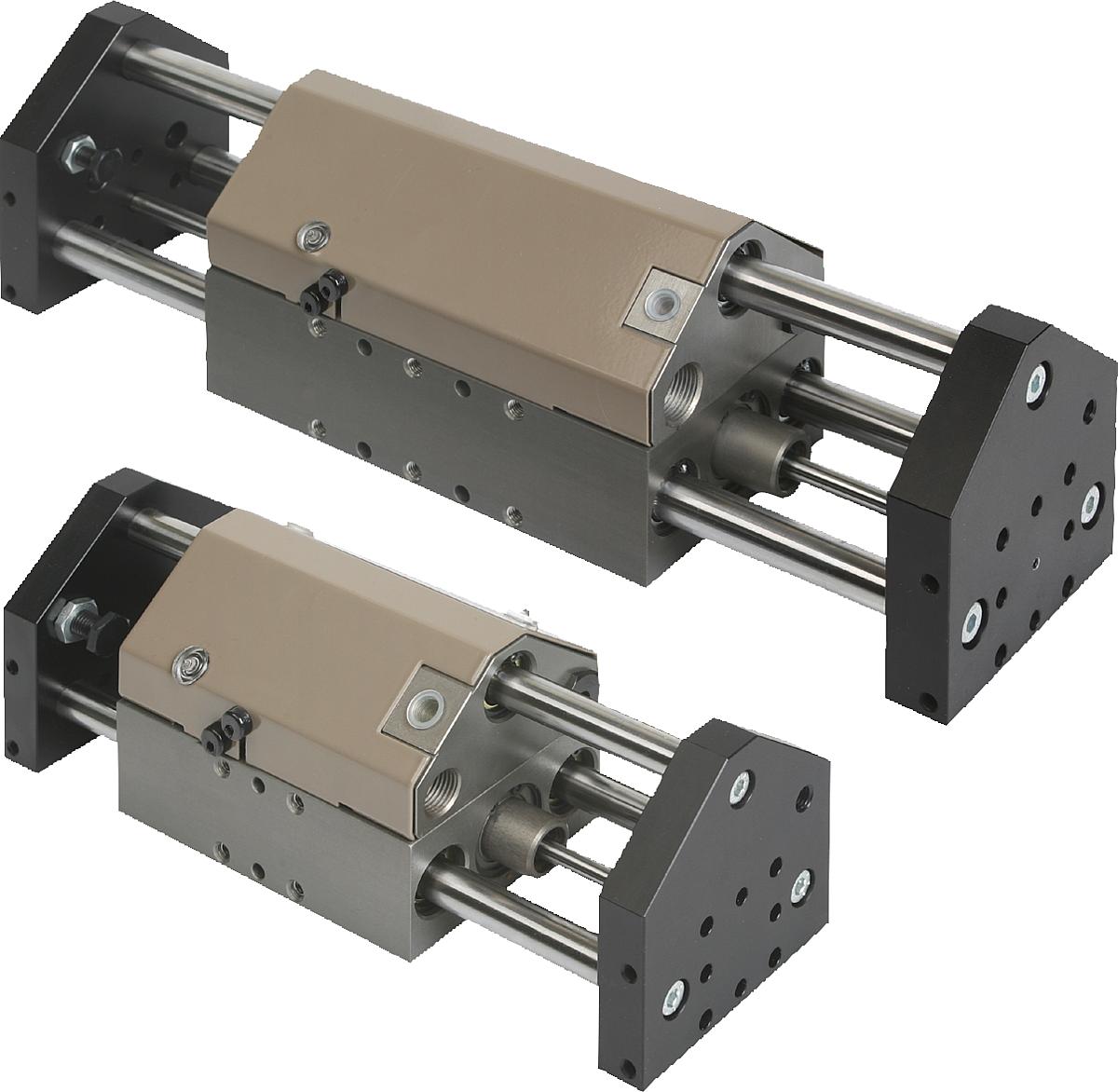 Norelem 20000-32060 LINEARMODUL PNEUMATISCH GR.2,C=60, MIT DREI RUNDFÜHRUNGEN - 20000-32060 LINEARMODUL PNEUMATISCH GR-2 - C 60 - MIT DREI RUNDFUEHRUNGEN