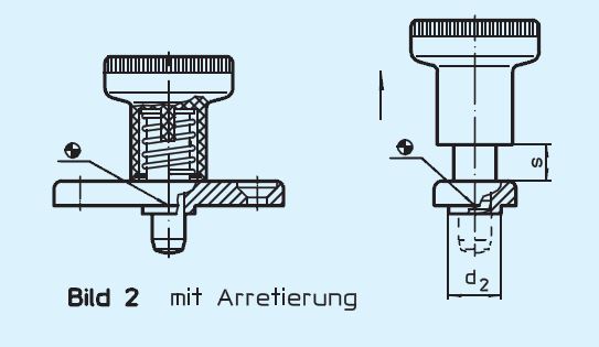 Halder 22120.0939 Rastbolzen mit Anschraubflansch  Ø 8 x 18 mit Arretierung, Stahl - EH 22120 Rastbolzen mit Anschraubflansch