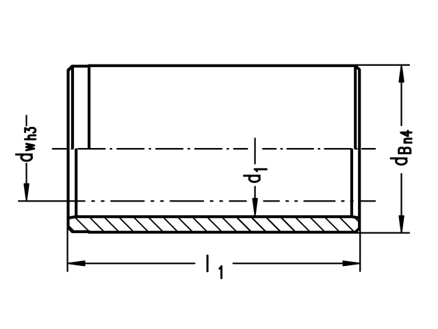 LE70035 dw = 32; dB = 48n4; l1 = 28; d1 = 40, Führungsbuchse in Sonderanfertigung, aus Wälzlagerstahl 1.3505 - Kein Umtausch - - Mahr N550 Fuehrungsbuchse offen