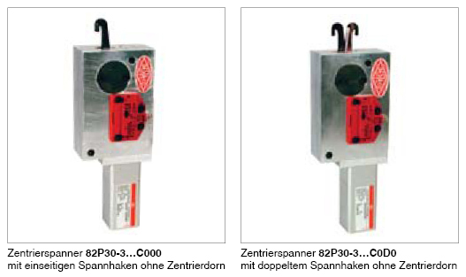 DESTACO 82P30-3200000 Zentrierspanner Spannkraft 2000 N Ohne Abfragung mit einseitigen Spannhaken Ohne Zentrierdorn Zylinder Ø30 passender Zentrierdorn 20,0-23,0mm - 82P30-3 82P35-3 Zentrierspanner