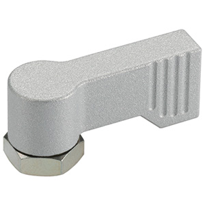 Halder 24101.0231 Drehriegel Flügelgriff einseitig 40, silber mit Innengewinde - Drehriegel - Fluegelgriff einseitig - 40 - schwarz - mit Anschraubflansch silber