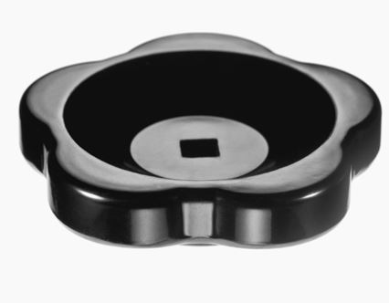 Leschhorn 03408.063XS08 Handräder DIN 388 für Armaturen d1= 63, Vierkant (s) 8mm C - Ohne Metallhülse Material: Grundkörper Kunststoff, Duroplast (PF 31) - DIN 388 Wellkranz Handrad