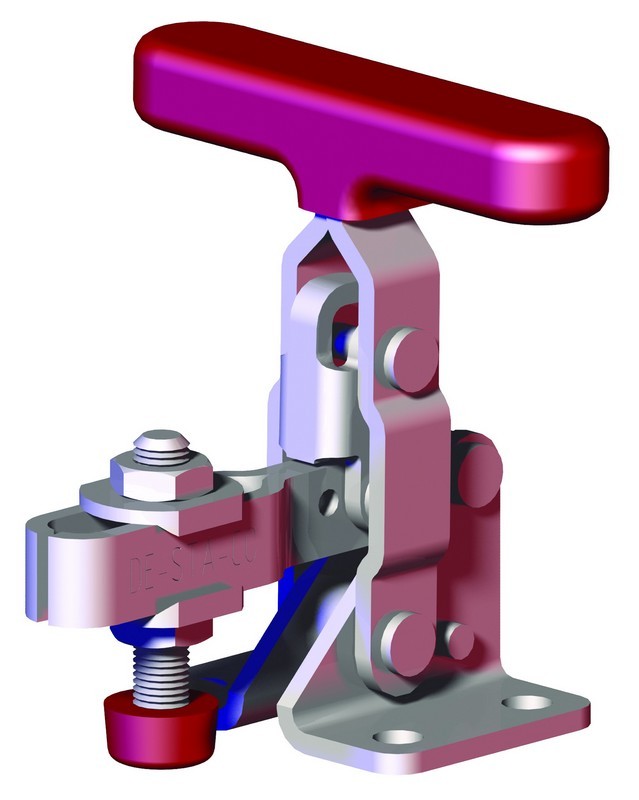 DESTACO 201-TU Vertikal-Kniehebelspanner Haltekraft 450 N, Öffnungswinkel 105° - 110° - 201-TU Vertikalspanner - T- Handgriff - U- Spannarm - Fuss abgewinkelt