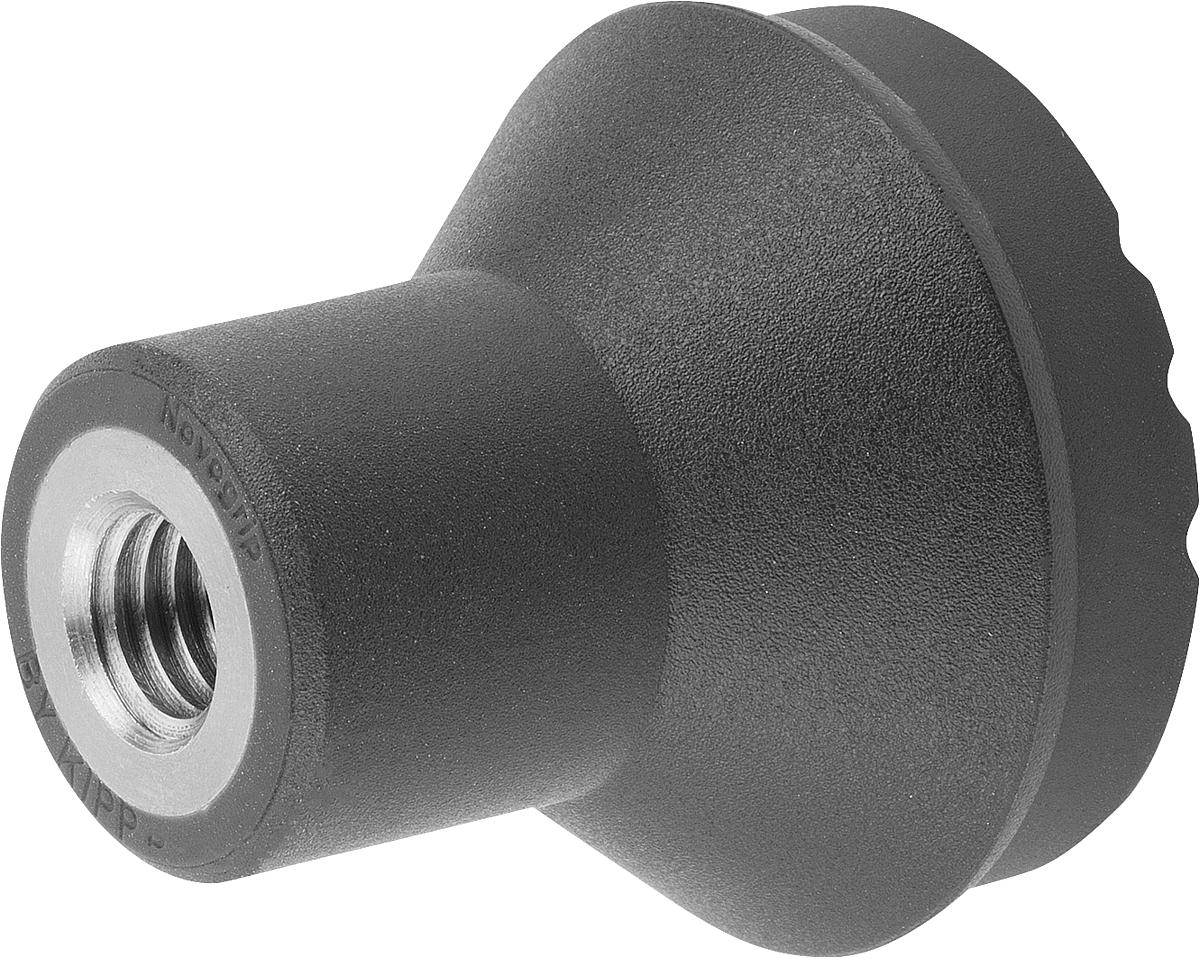 Kipp K0251.008 NOVO.GRIP PILZKNOPF GR.3  M8       EDELSTAHL, DECKEL SCHWARZGRAU - K0251-008 NOVO GRIP PILZKNOPF GR 3 M8 EDELSTAHL - DECKEL SCHWARZGRAU