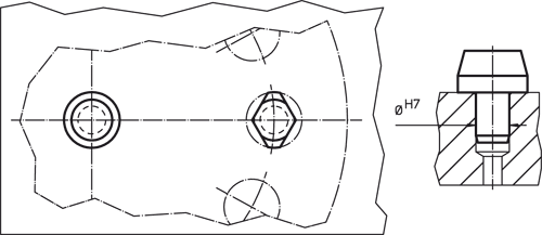 Halder 22630.0050 Aufnahmebolzen Ø 20 x 15, abgeflacht DIN 6321 Form C, kurz - Aufnahme- und Auflagebolzen Auflagebolzen - Durchmesser 10 x 6 - DIN 6321