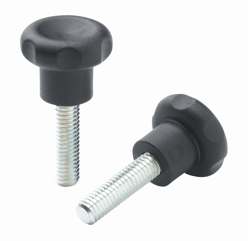 Leschhorn F111  Sterngriffschrauben  D 22; d 12; Gewinde d1 M05; Kunststoff PA, schwarz - Boteco F111 Sterngriffschrauben