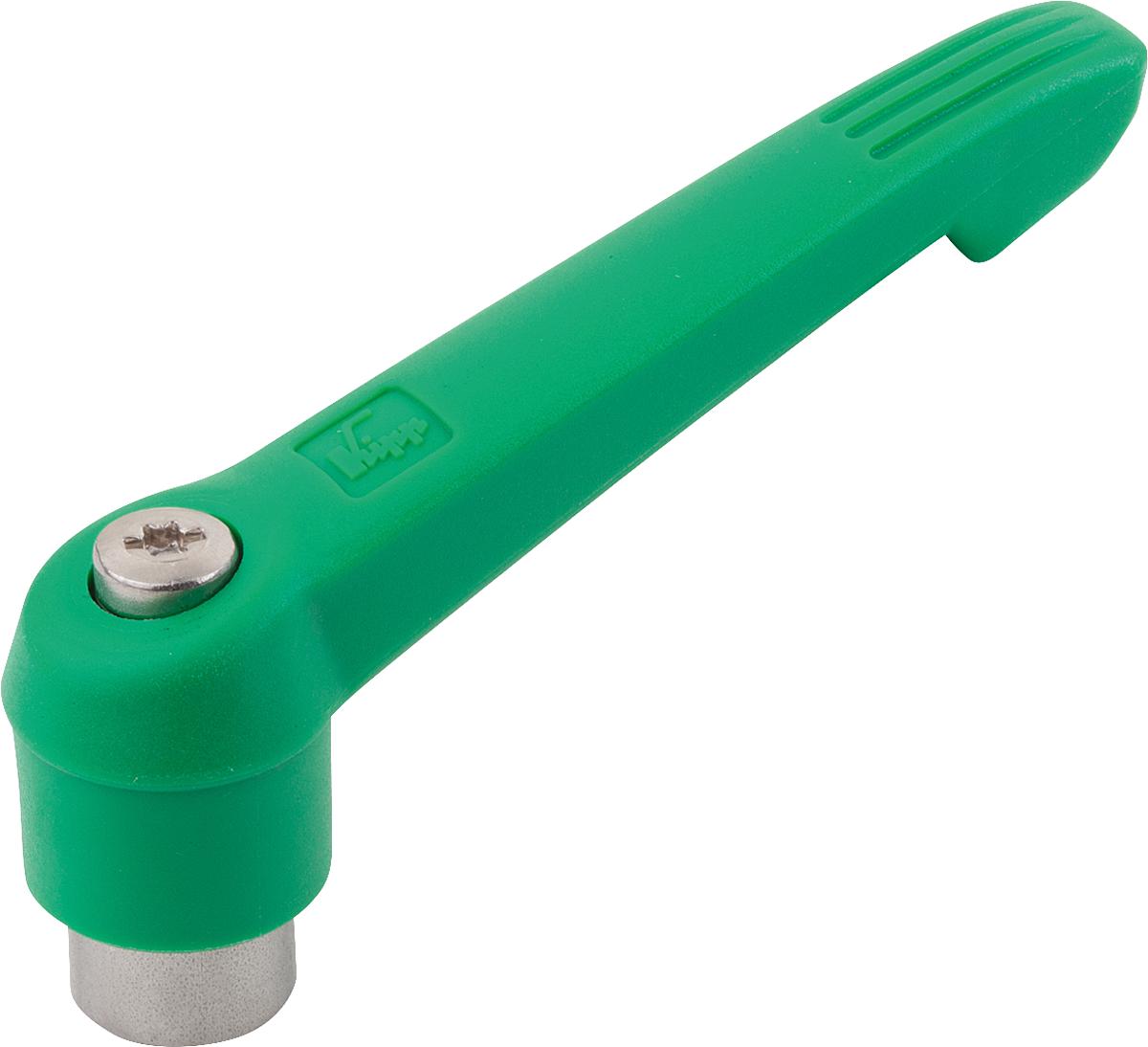 Kipp K0270.51286 KLEMMHEBEL GR.5  M12          EDELSTAHL, GRIFFHEBEL SIGNALGRÜN - K0270-51286 KLEMMHEBEL GR 5 M12 EDELSTAHL - GRIFFHEBEL SIGNALGRUEN