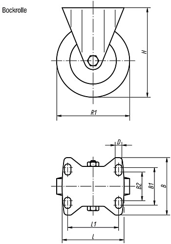 Norelem 95030-125501 95030 125501 Bockrolle - Norelem 95030-B Bockrolle