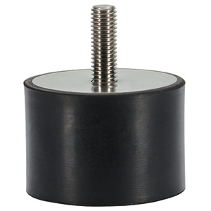 Halder 25150.1423 Gummi-Anschlagpuffer Ø 20 x 20 x M 6 mit Schraube, rostfreier Stahl - Gummi-Anschlagpuffer - zylindrisch - Durchmesser 15 x 15 - mit Innengewinde - Stahl
