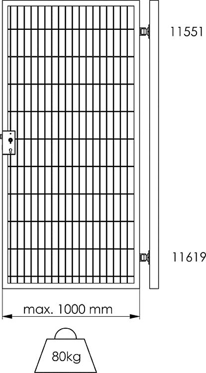 AMF 149ST Selbstschließendes Torband, M: M37x1,5, ØD: 6,5, L: 131,5 - LE 149ST Selbstschliessendes Torband -Anwendung