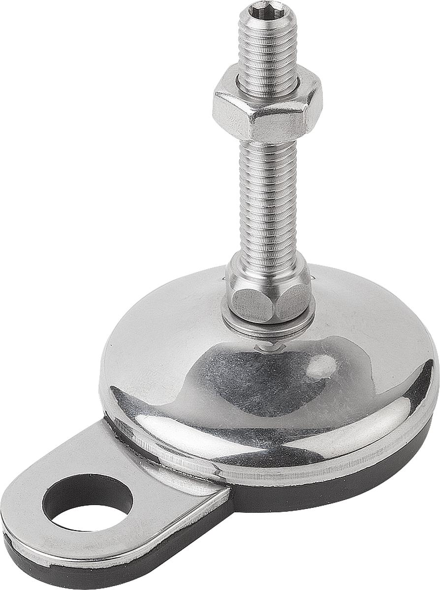 Kipp K0739.4206012X100 STELLFUß MIT INNENSECHSKANT, FORM:D M12X100, D=60, EDELSTAHL, KOMP:GUMMI - K0739-4206012X100 STELLFUss MIT INNENSECHSKANT -FORM D M12X100 -D 60 -EDELSTAHL -KOMP GUMMI