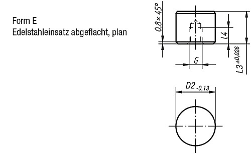 Norelem 07113-10102 EINSATZ RUND FORM E D2=10, L3=10 - Norelem 07113-E Einsaetze rund Form E