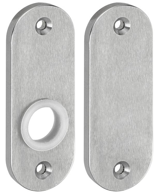 AMF 420 Drücker-Rosette, Abmessung: 32 x 87 x 6 mm, Bohrung für Drückerbetätigung: Ja - LE 420 Druecker-Rosette -Abbildung