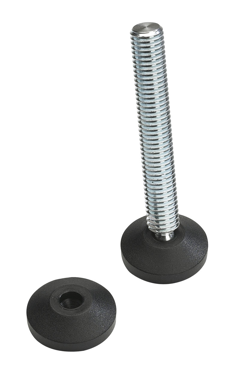 Leschhorn P814 P913C Gelenkfüße  D 32; d 15,5; Gewinde d1 M10; Kunststoff PA, schwarz, - LE P814 Gelenkfuesse - Kunststoff-EcoLine-Abbildung