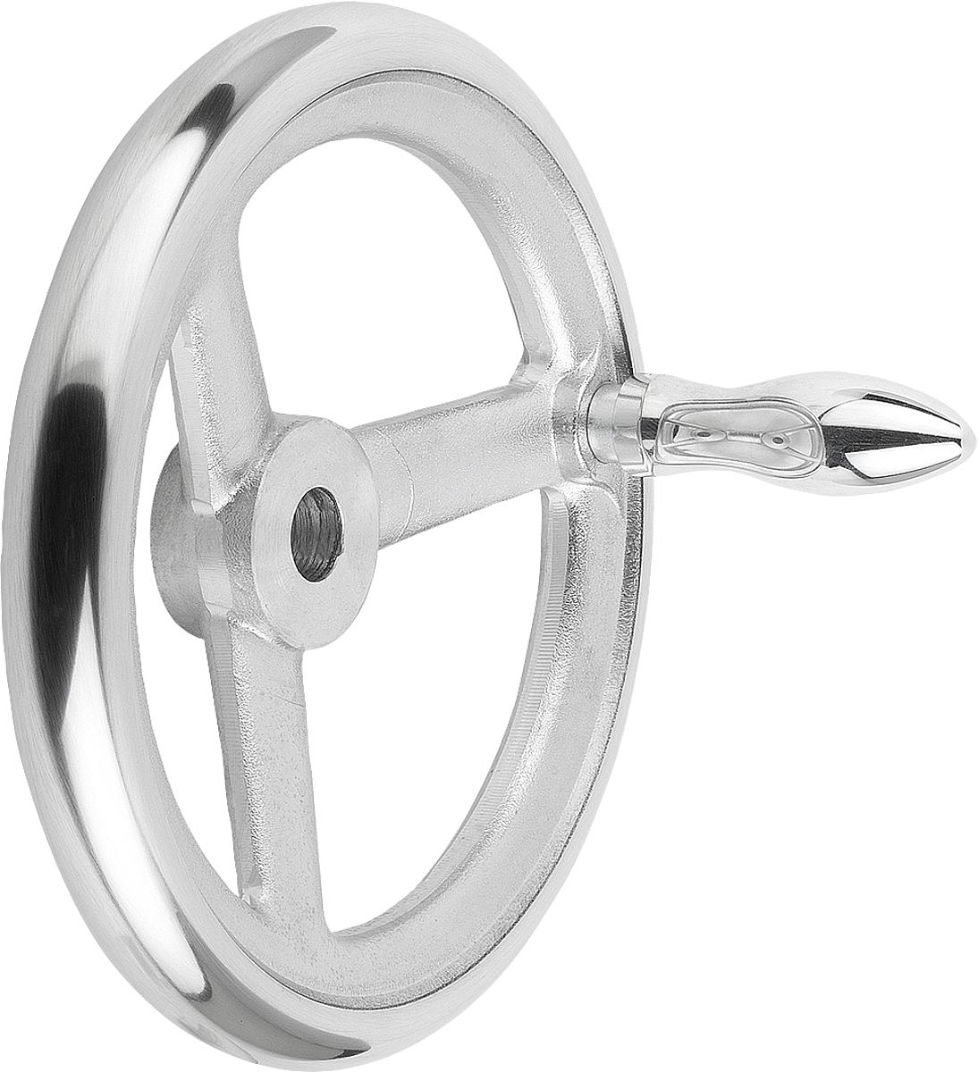 Kipp K0160.4080X10 HANDRAD DIN 950, ALU, DREHB.GR.O.NUT, D1=80, D2=10 - K0160-4080X10 HANDRAD DIN 950 - ALU - DREHBAREM GRIFF OHNE NUT - D1 80 - D2 10