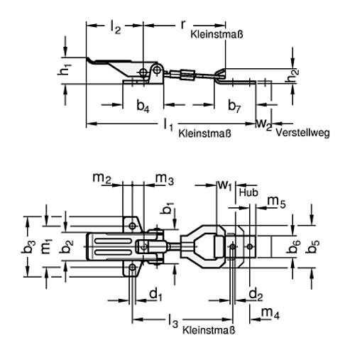 Ganter 831.1-110-NI EDELSTAHL SPANNVERSCHLUSS - GN 831-1 Spannverschluesse - Stahl - Edelstahl - ohne Sicherung-Skizze