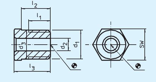 Halder 22110.0455 Aufnahmebuchse für Rastriegel und Rastbolzen  M 12 x 1.5, / 5 - EH 22110 Aufnahmebuchse fuer Rastriegel und Rastbolzen