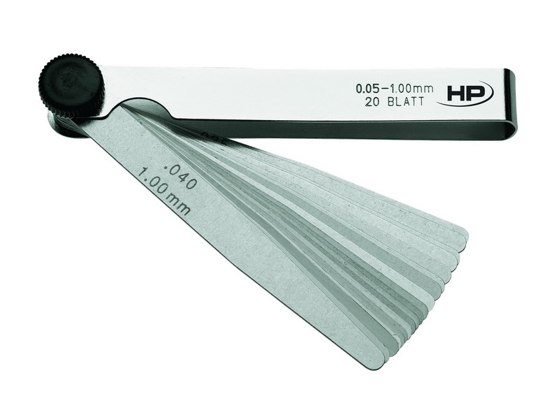 Helios Preisser 0607401  Fühlerlehre Messing (antimagnetisch):  Messbereich 0,05  -  0,50 mm, Blattzahl 8 mm - Helios Preisser 0606 Parallel- Endmaß- Satz Stahl