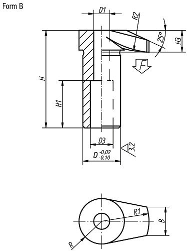 Kipp K0012.106 SPANNHAKEN FORM B, OHNE SENKUNG - KIPP K0012-B Spannhaken Form B