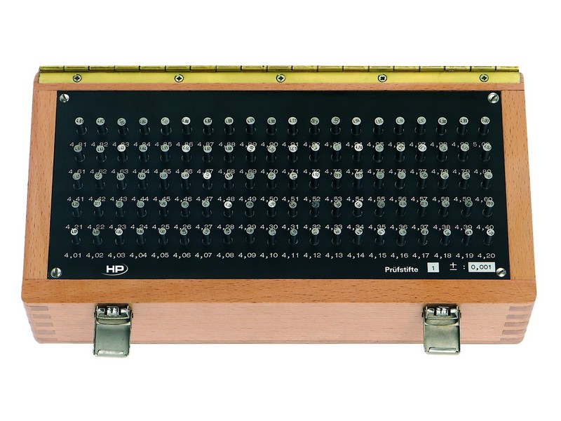 Helios Preisser 0636375  Prüfstifte im Satz Spezialstahl, gehärtet und gealtert: Stück 100, Länge 70 mm, Stufung 0,01 mm, Nennmaß 4,01-5 mm, GG 2 µ - Helios Preisser 0636 Gewindergrenzlehrdorn