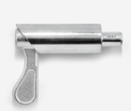 Leschhorn S 1014, Ø 10 mm, Hub= 14 mm, Mat. Stahl schweißbar, Knebel verzinkt - Federriegel Typ S