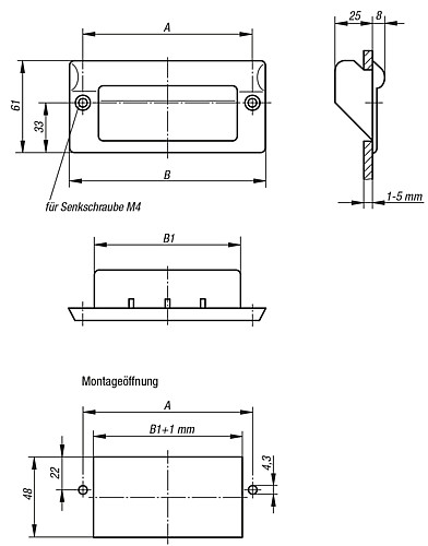 Kipp K0242.1082041 MULDENGRIFF, A=82, SCHWARZ, - KIPP K0242 Muldengriffe