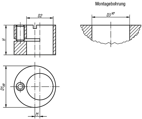 Kipp K0369.120 EXZENTER MIT GEWINDESTIFT - KIPP K0369-E Exzenter fuer Federnde Seitendruckstuec