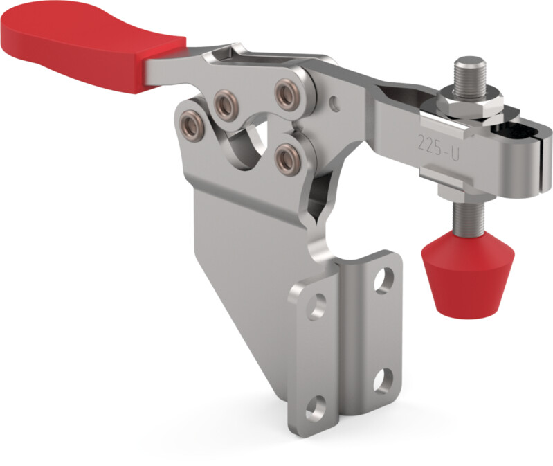 DESTACO 225-U Horizontalspanner Haltekraft 2200N, Öffnungswinkel 90° - DESTACO 225-UF Horizontalspanner mit Frontbefestigung - U- Spannarm - Fuss abgewinkelt