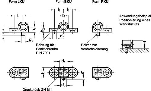 Ganter 614.1-6-BKU Seitendruckstücke - GN-614-1-Seitendruckstuecke-RKU-BKU-Skizze